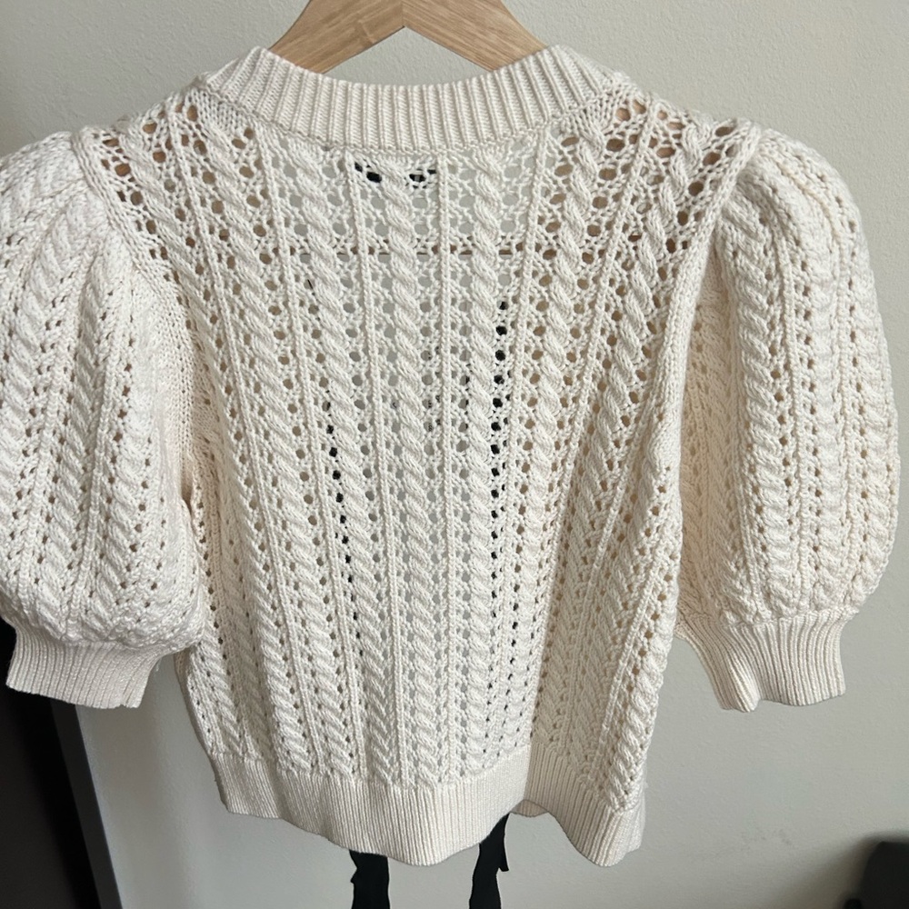 NWT Alice + Olivia Kitty Puff Sleeve Cardigan Sweater XS - Picture 14 of 17